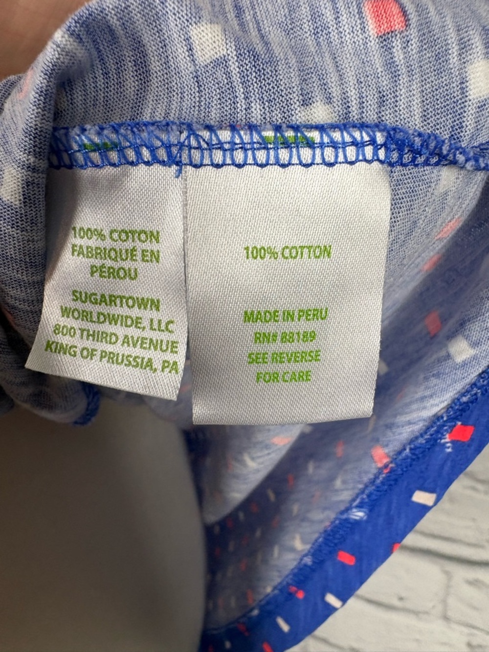 Lilly Pulitzer Etta V-neck Top Borealis Blue Lilly Squared print size L - Picture 5 of 8